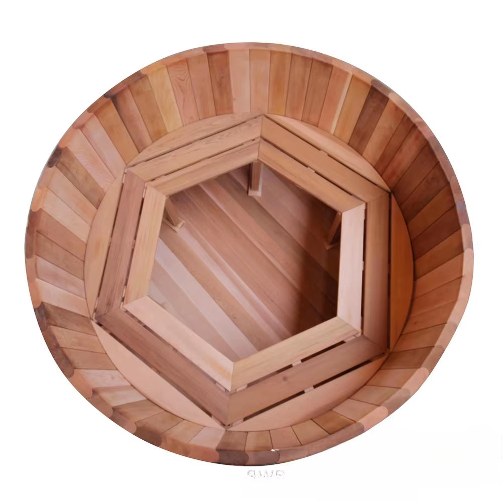 Wooden Home Outdoor 3 Person Wood Fire Hot Tub Bathtub for Fat People