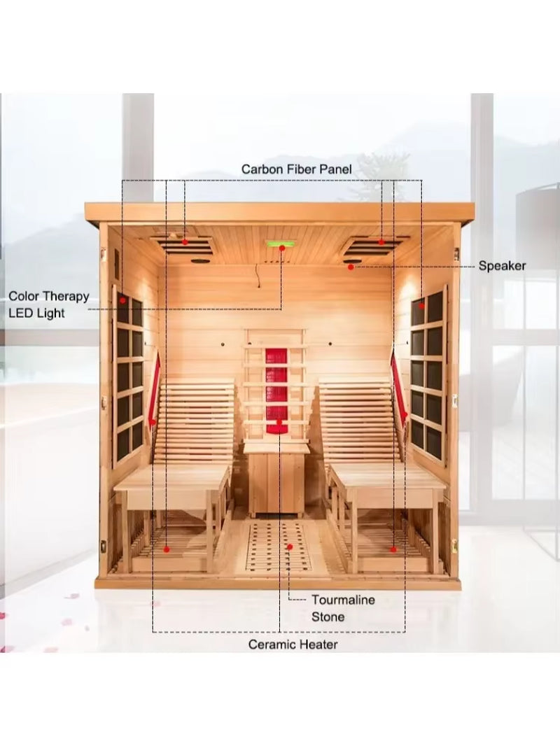 Luxury Home Solid Wood Lounge Chair 2 People near Infrared Sauna
