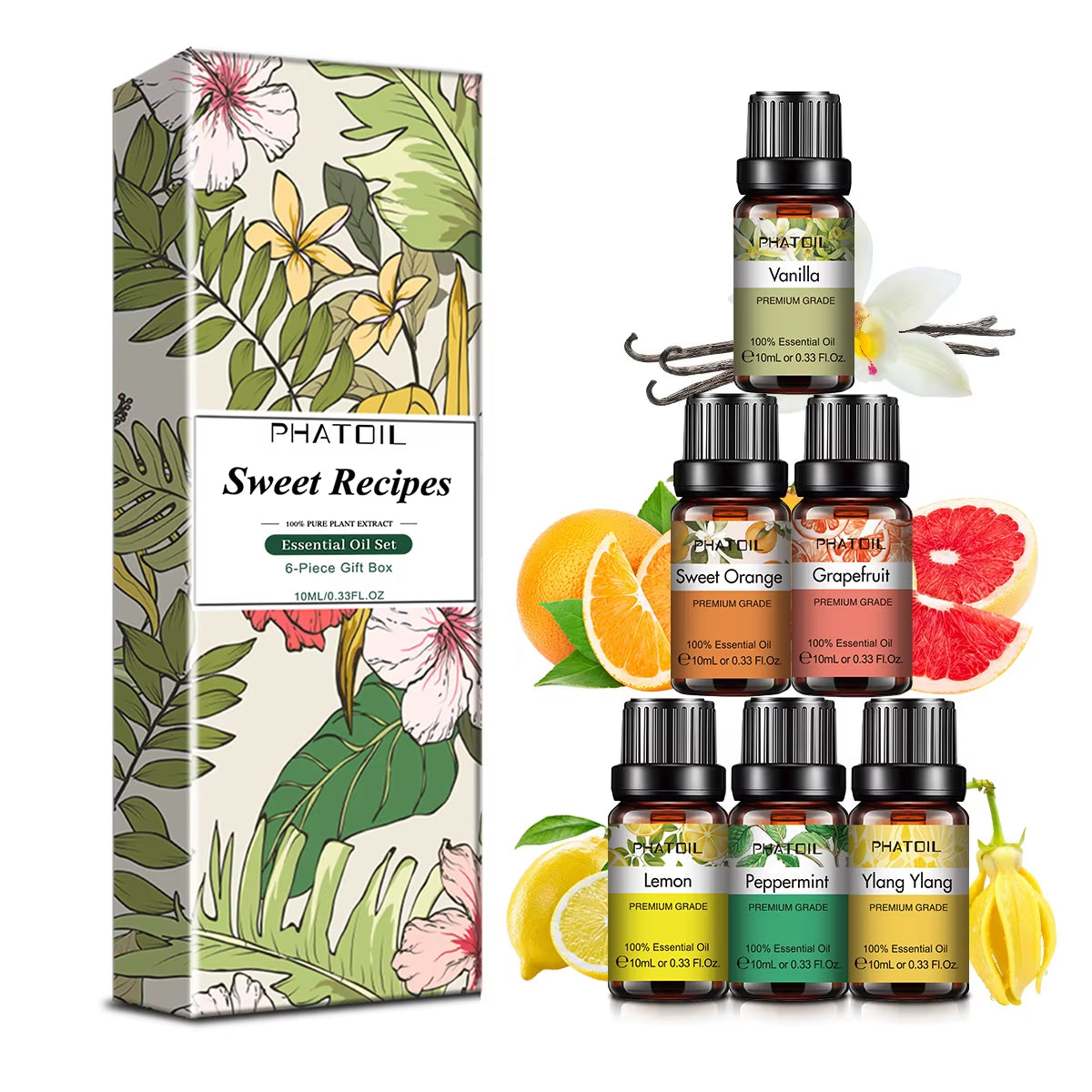 6Pcs Gift Box Set Romantic Moment Perfume Fragrance Oil Fresh Linen Black Opium Black Orchid Sea Breeze Angel D-Jadore
