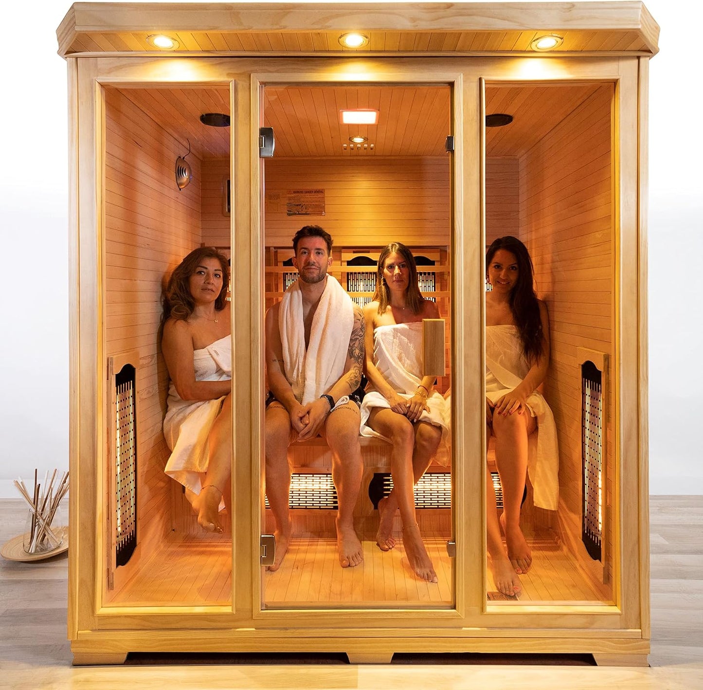 ® | DHARANI S4 plus Full Body Sauna for up to 4 Persons | Skin Care I Eliminate Toxins I Reduces Stress I Relaxes Muscles | USB I MP3 I Bluetooth