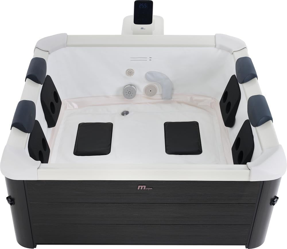 Oslo Hot Tub with Wi-Fi Control LED Lighting Hydrotherapy Jets and Cover Included - Portable Modular 13AMP Plug and Play