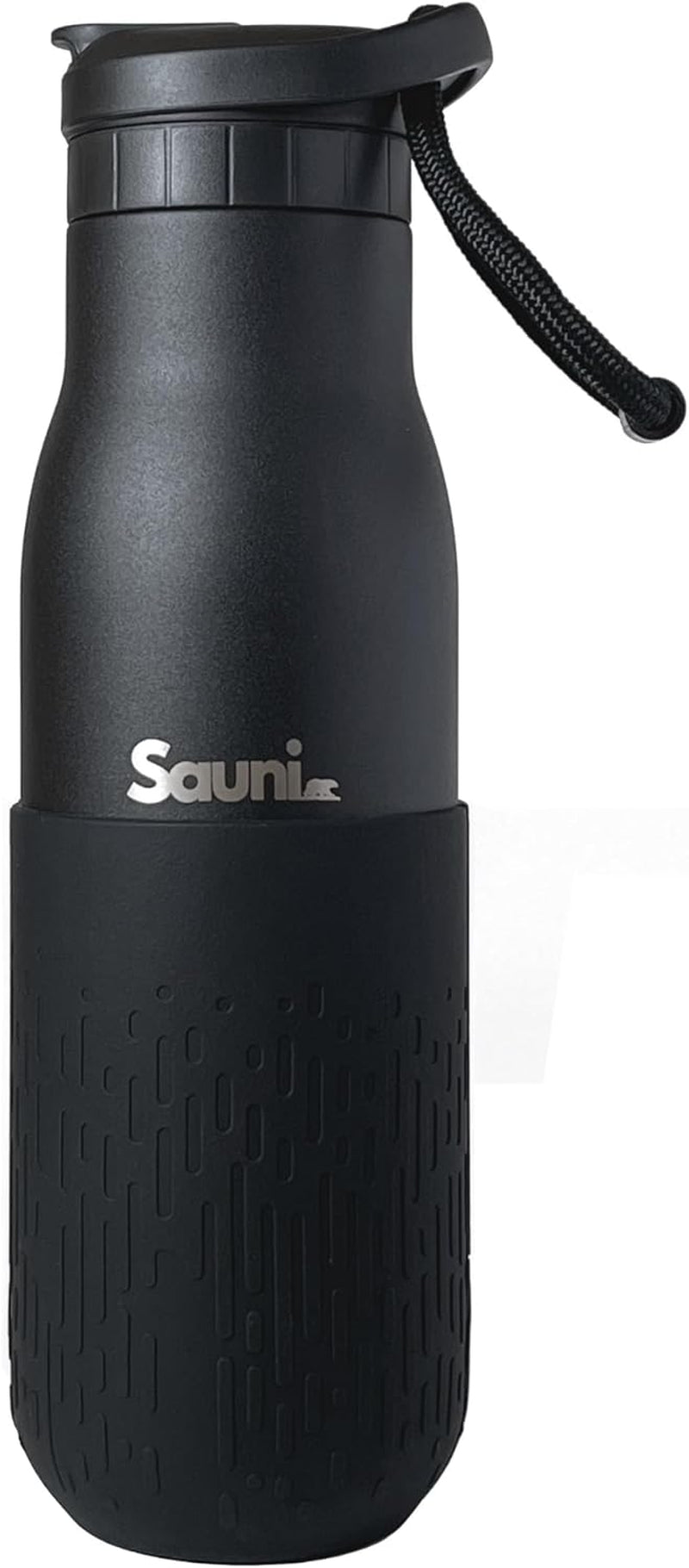 500 Ml Insulated Stainless Steel Gym/Sauna Bottle with Straw – Heat-Proof, Bpa-Free, Double-Wall Vacuum Flask, Heat-Resistant Grip – Black