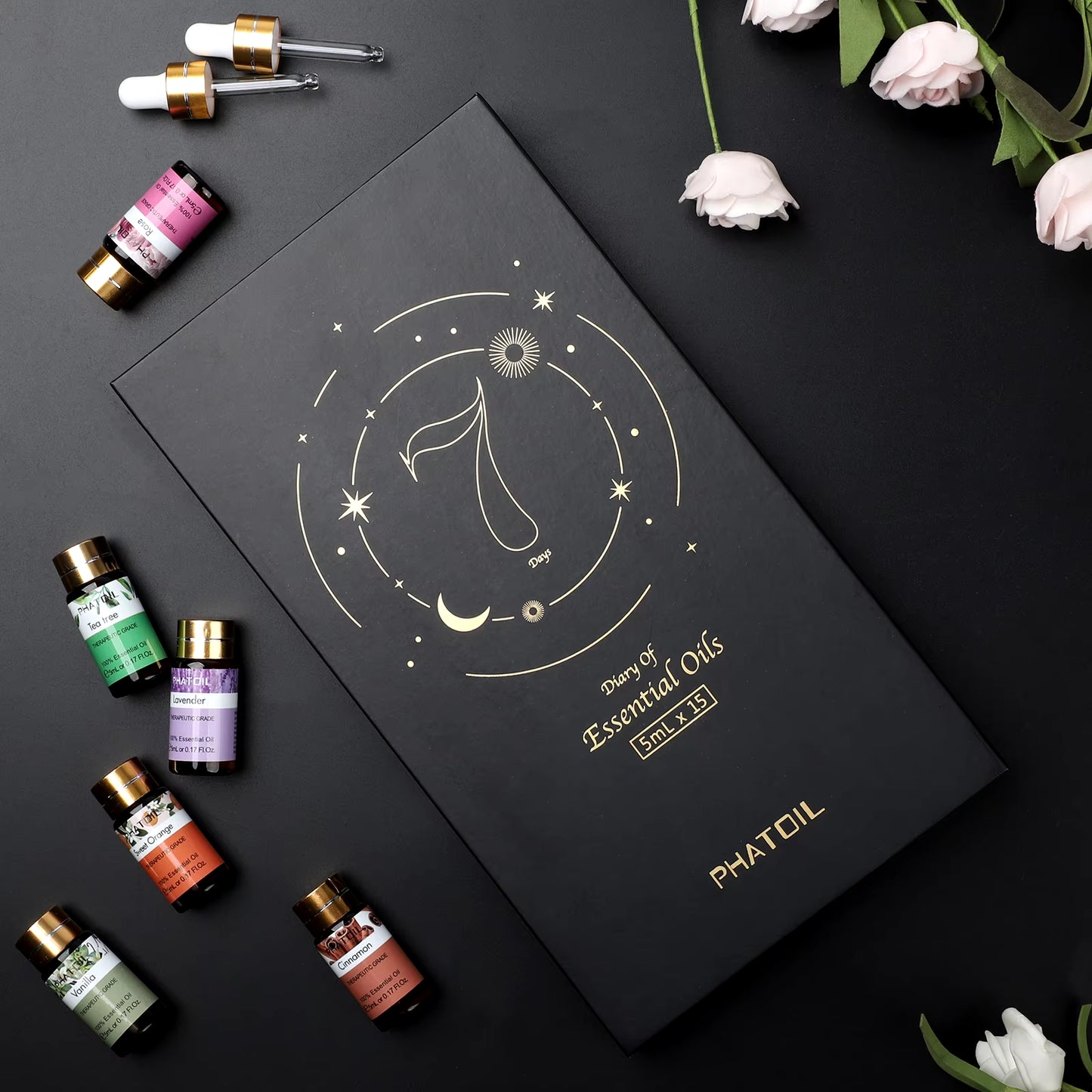 Pure Essential Oils 15Pcs Gift Set Natural Plant Aroma Essential Oil Diffuser Eucalyptus Vanilla Mint Lavender Rose Tea Tree Oil