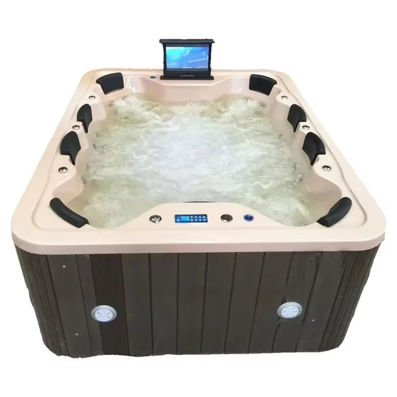 Large Outdoor Acrylic Spa Hot Tub,Multi-Person Home Swimming Pool,Constant Temperature Heating Massage Hydrotherapy Bathtub