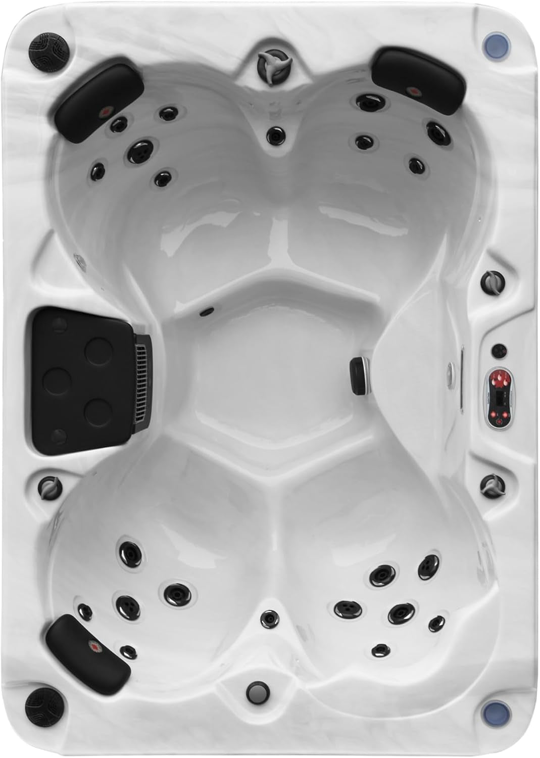 Calgary AI Hot Tub | 4-Person 24-Jet | 213 X 150 Cm Rectangular Plug & Play, with Cover, LED Lighting, Heating and 24 Hydrotherapy Massage Jets, Year-Round Use