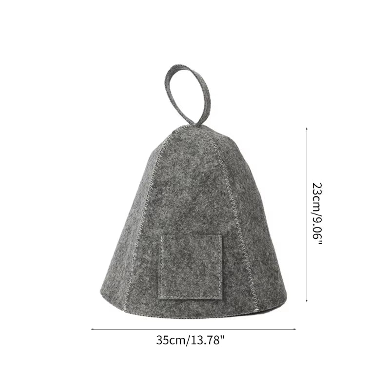 Wool Felt Sauna Set Hat Russian Glove Pad Fashionable Bath Shower Cap Men Women R7UB
