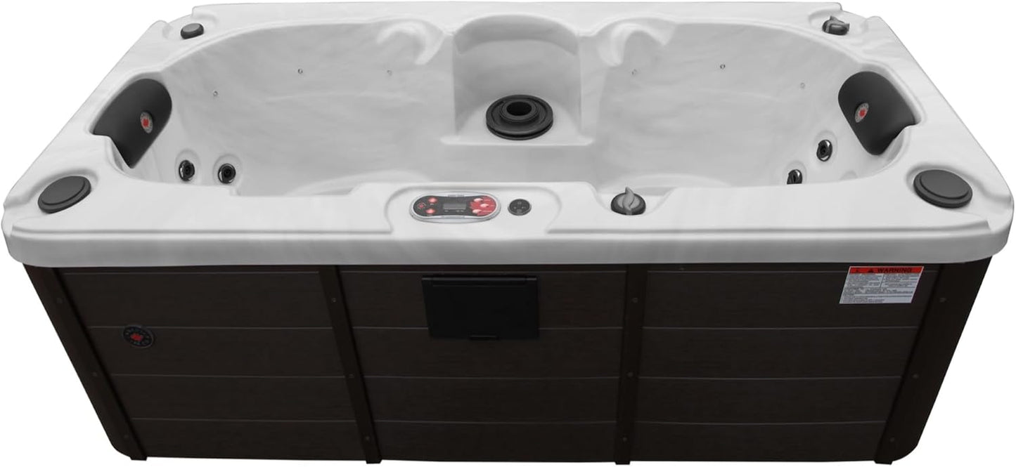 Yukon AI Hot Tub | 2-Person 17-Jet | 213 X 100 Cm Rectangular Plug & Play, with Cover, LED Lighting, Heating and 16 Hydrotherapy Massage Jets, Year-Round Use