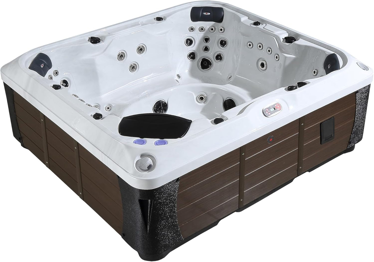 Kingston SF 7-Person Outdoor Hot Tub - Winter Ready with LED Lighting, Built-In Speaker System, Aromatherapy Feature, and Insulated Cover