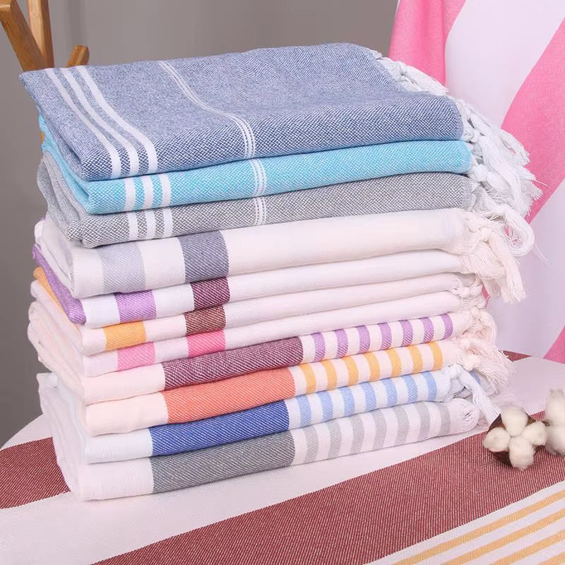 100X180Cm Turkish Sports Sauna Bath Towel with Tassel Soft Terry Cloth Adult Beach Extra Large Women Winter Scarf