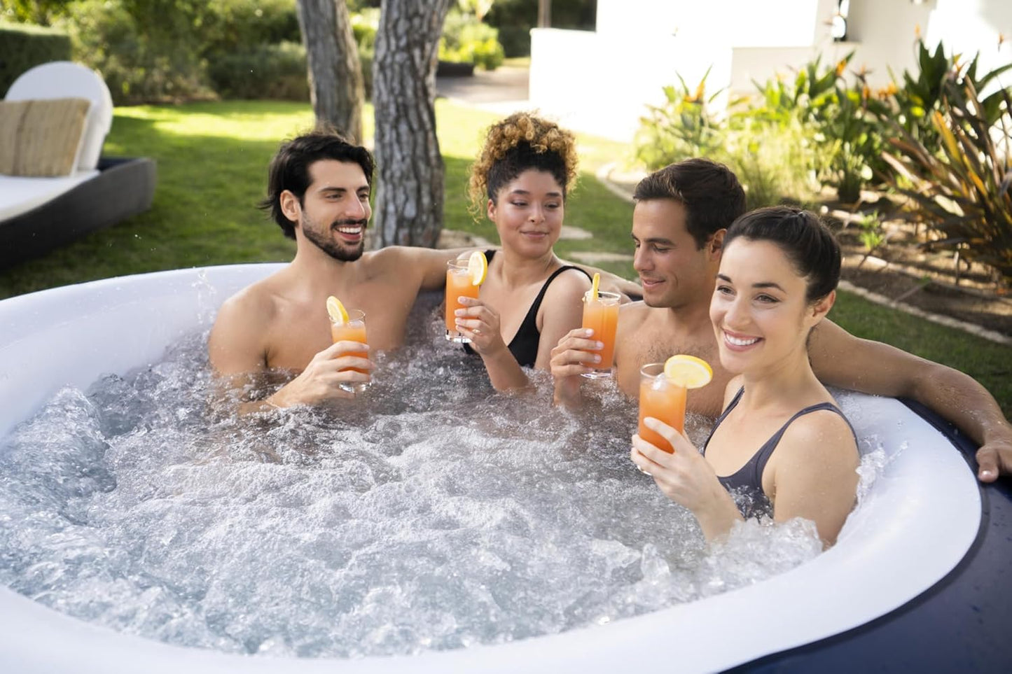 Saint Tropez Hot Tub with 120 Airjet Massage System with Floating LED Light. Includes Optional Wi-Fi Control with Alexa & Google Assistant. 4-6 Person, Exclusive to Amazon