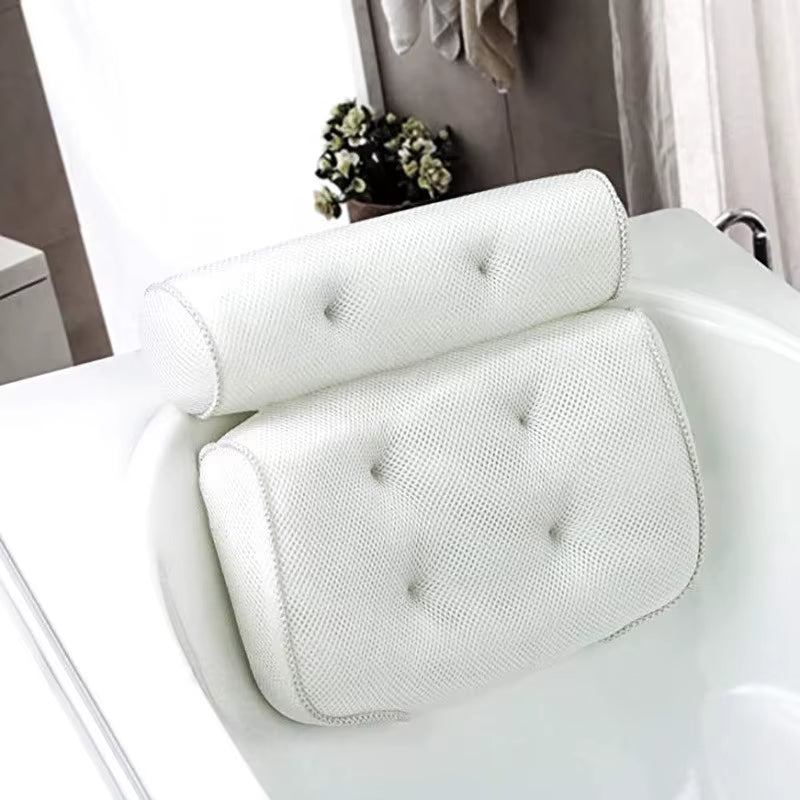 Bath Pillow for Bathtub Support Neck,Head and Back with Non-Slip Suction Cups Air Mesh Bathtub Pillow