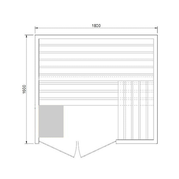 3 Person Traditional Canadian Hemlock Sauna (80 x 160 x 204cm)
