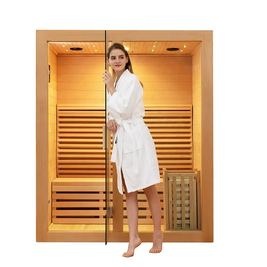 Sell Indoor Wooden Steam Sauna Room 3 People Traditional Wet Steam Sauna Room High-Quality Household Leisure Sauna
