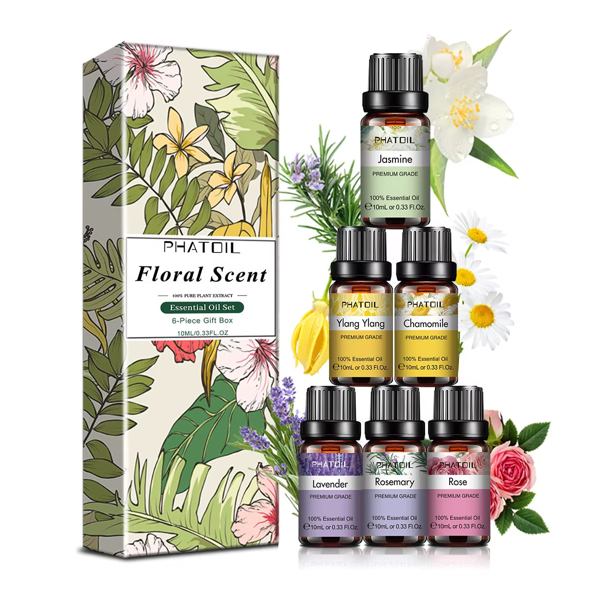 6Pcs Gift Box Set Romantic Moment Perfume Fragrance Oil Fresh Linen Black Opium Black Orchid Sea Breeze Angel D-Jadore