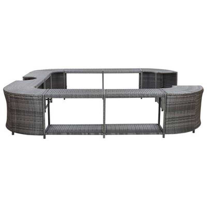 Square Spa Surround Grey 268 X 268 X 55 Cm Poly Rattan