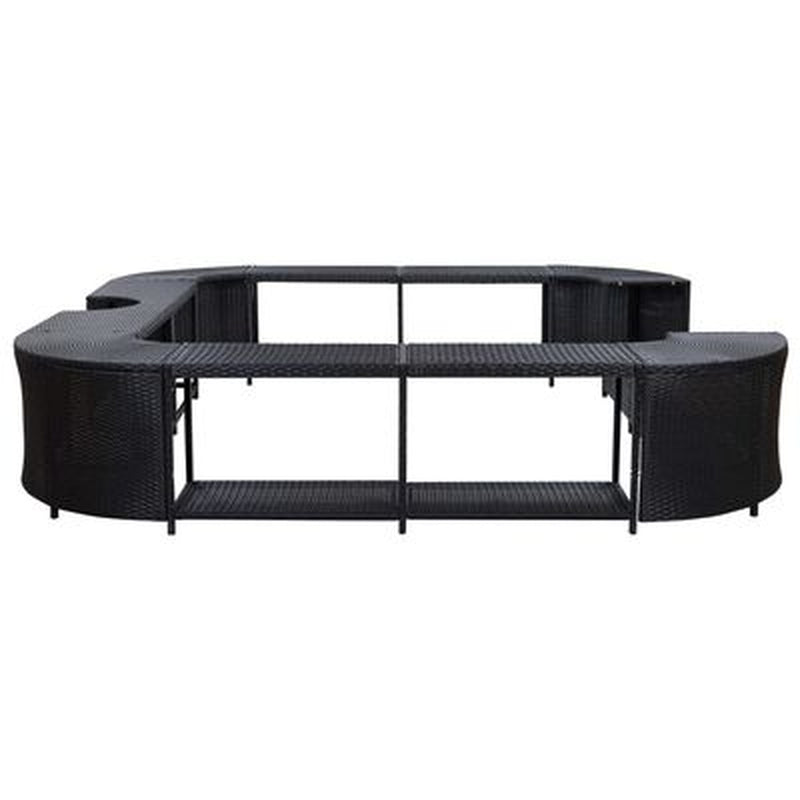 Square Spa Surround Black 268 X 268 X 55 Cm Poly Rattan