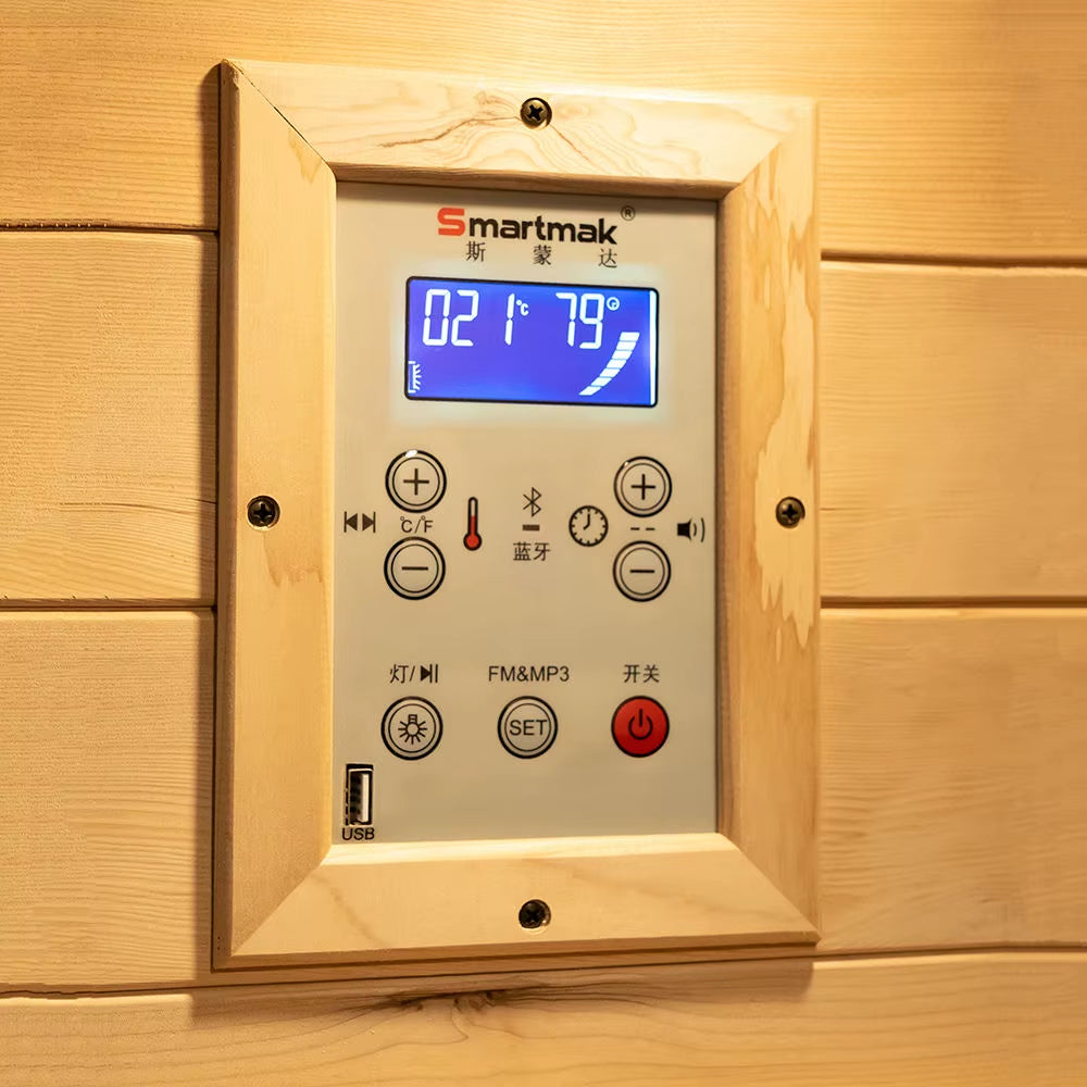 Canadian Hemlock Solid Wood Sauna Wooden Steam Sauna Traditional Sauna High-Quality Indoor Recreation and Relaxation Sauna