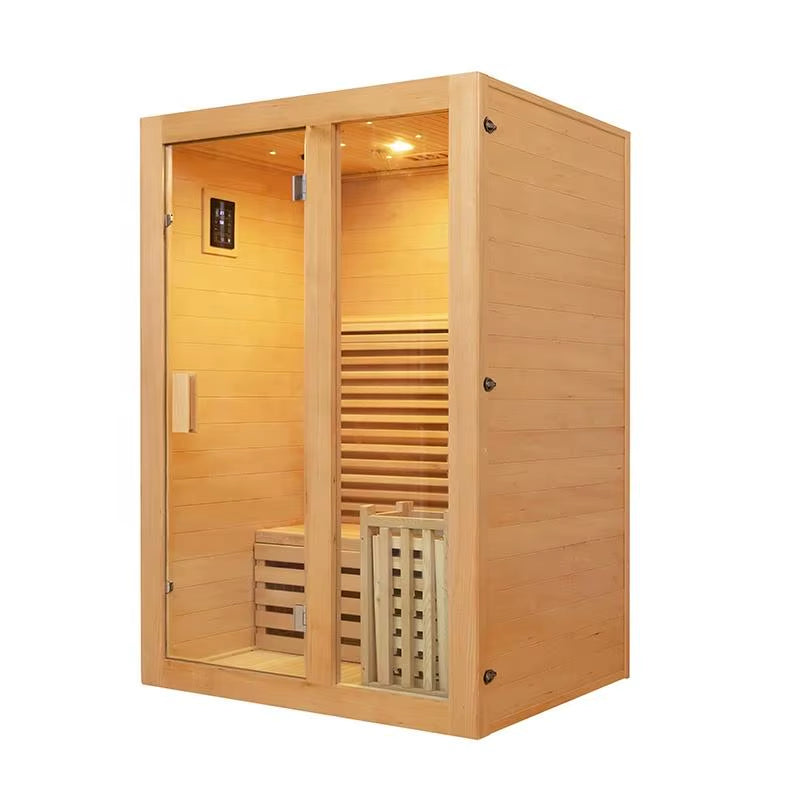 Canadian Hemlock Solid Wood Sauna Wooden Steam Sauna Traditional Sauna High-Quality Indoor Recreation and Relaxation Sauna