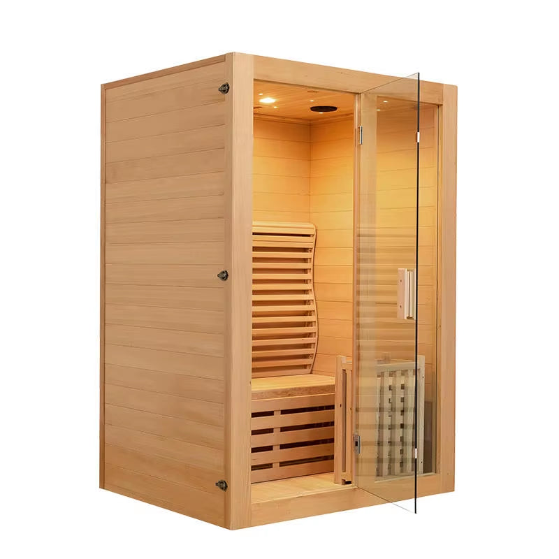Canadian Hemlock Solid Wood Sauna Wooden Steam Sauna Traditional Sauna High-Quality Indoor Recreation and Relaxation Sauna