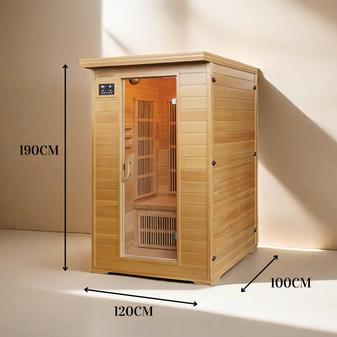 2 Year Warranty Home Hemlock Sauna Room Carbon Fiber Plate Heating Perspiration Therapy Sweat Room Portable 1-2 Person